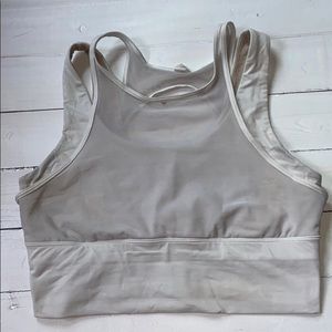 White lululemon mesh sports bra